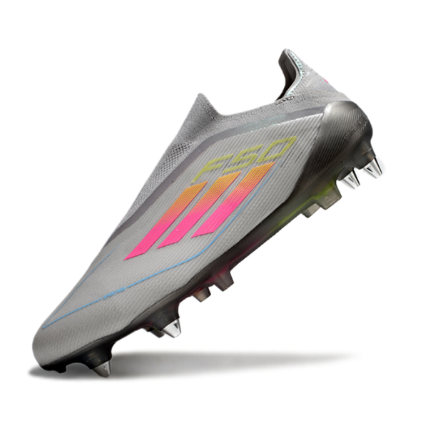 Adidas F50 Elite Laceless Grey Pink and Yellow SG