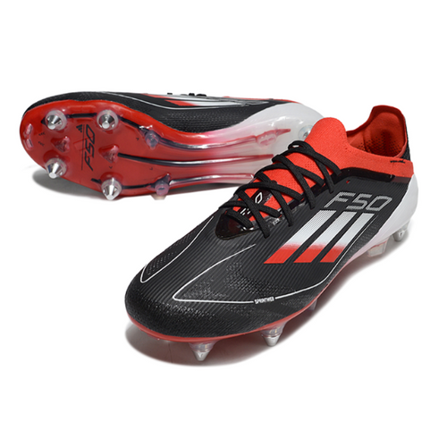 Adidas F50 Primeknit Elite Black White and Red SG
