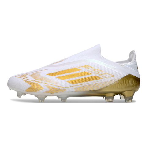 Adidas F50 Elite Laceless White and Gold FG