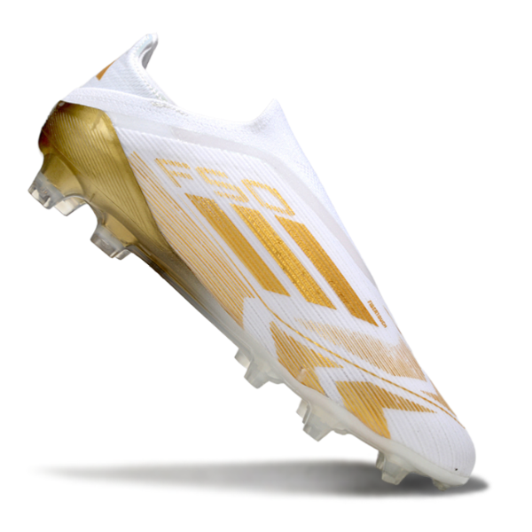 Adidas F50 Elite Laceless White and Gold FG