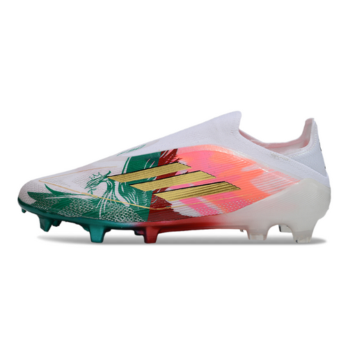 Adidas F50 Elite Laceless White Red and Green FG