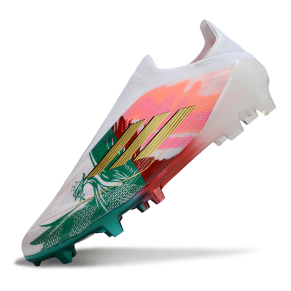 Adidas F50 Elite Laceless White Red and Green FG
