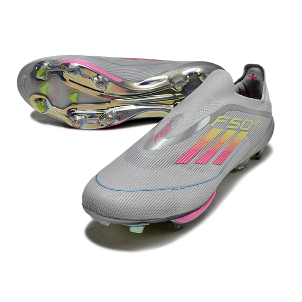 Adidas F50+ Elite Laceless Gray Pink and Yellow FG