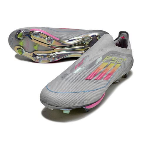 Adidas F50+ Elite Laceless Gray Pink and Yellow FG