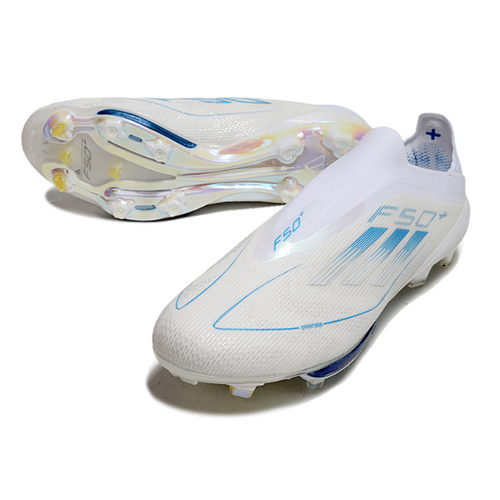 Adidas F50+ Elite Laceless White and Blue FG