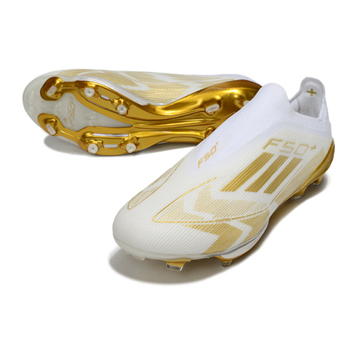 Adidas F50+ Elite Laceless White and Gold FG