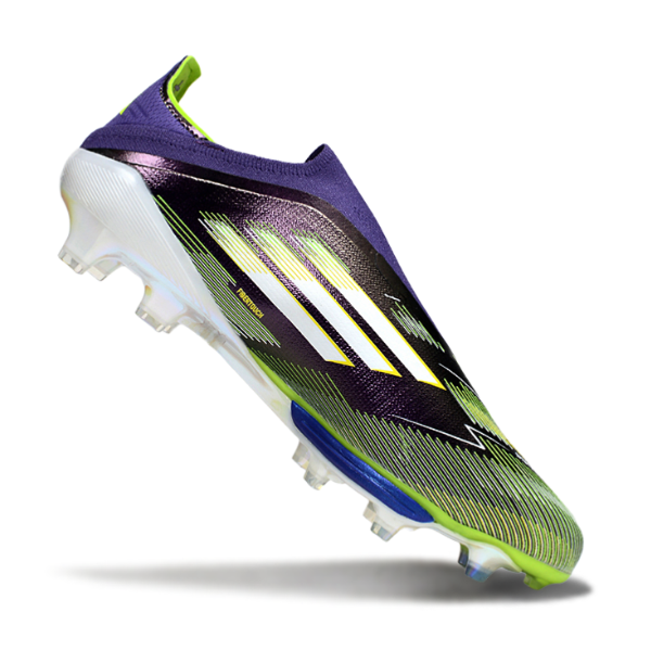 Adidas F50+ Elite Laceless Purple and Green FG