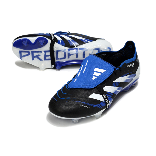 Adidas Predator 25 Elite Tongue Black White and Blue FG