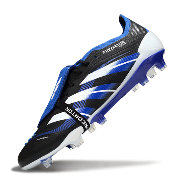 Adidas Predator 25 Elite Tongue Black White and Blue FG