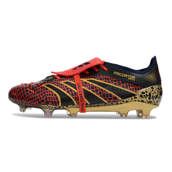 Adidas Predator 25 Elite Tongue Black Red and Yellow FG