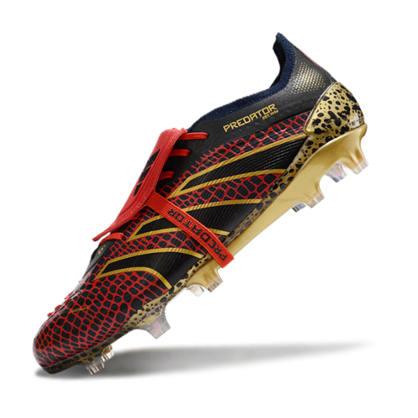 Adidas Predator 25 Elite Tongue Black Red and Yellow FG