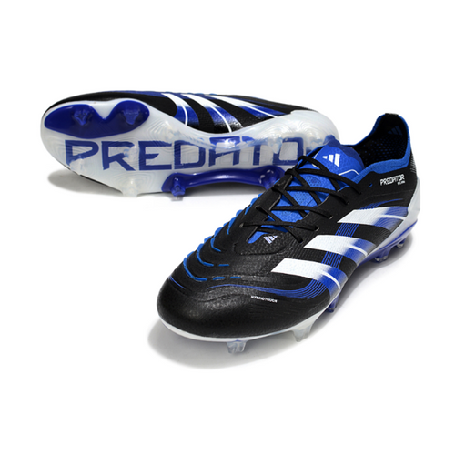 Adidas Predator 25 Elite Black White and Blue FG