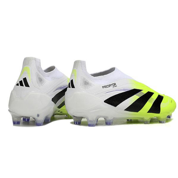 Adidas Predator 25 Elite Laceless White and Light Green FG