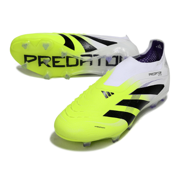 Adidas Predator 25 Elite Laceless White and Light Green FG