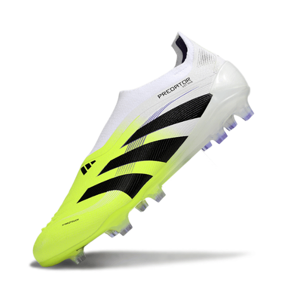 Adidas Predator 25 Elite Laceless White and Light Green FG