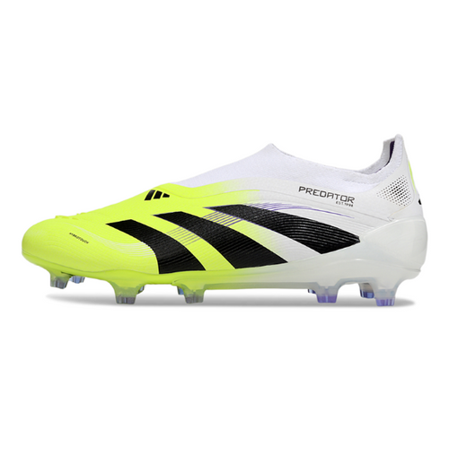 Adidas Predator 25 Elite Laceless White and Light Green FG