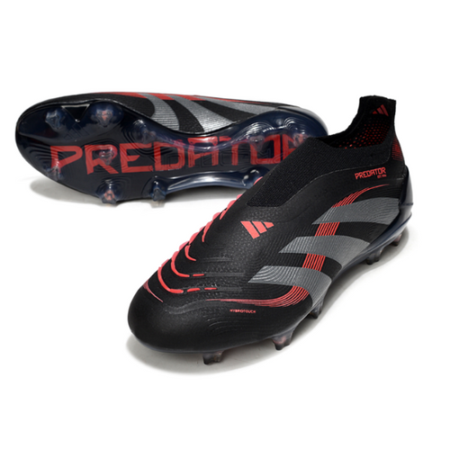 Adidas Predator 25 Elite Laceless Black and Red FG