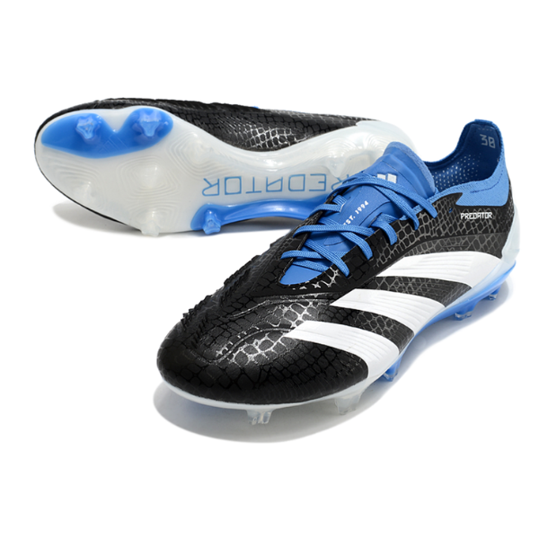 Adidas Predator 30 Elite Black White and Blue FG