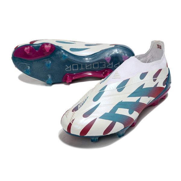 Adidas Predator 30 Elite Laceless White Blue and Pink FG