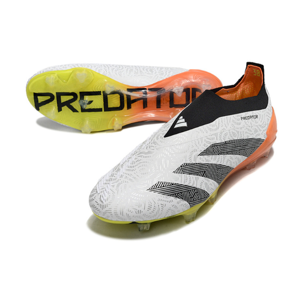 Adidas Predator 30 Elite Laceless White Orange and Gray FG