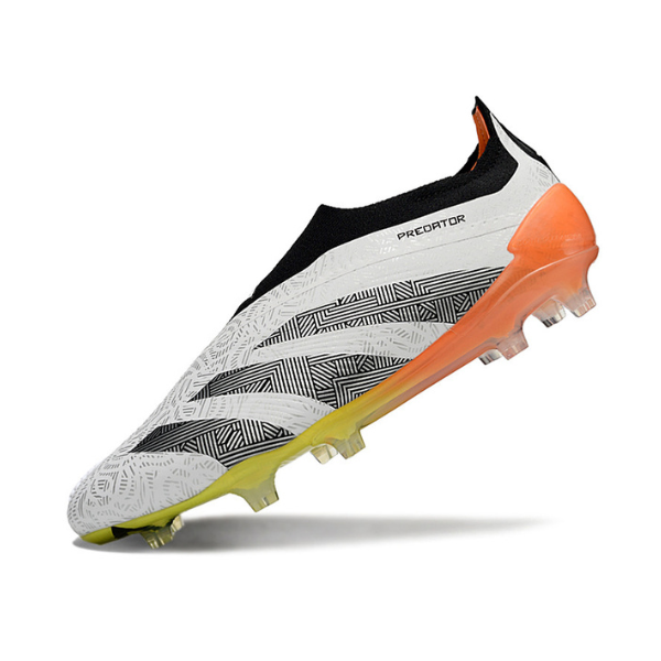 Adidas Predator 30 Elite Laceless White Orange and Gray FG