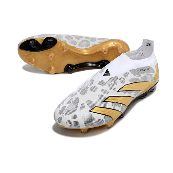 Adidas Predator 30 Elite Laceless Gray and Gold FG