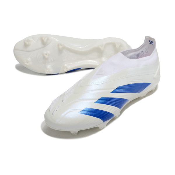 Adidas Predator 30 Elite Laceless White and Blue Kvaratskhelia Pack FG