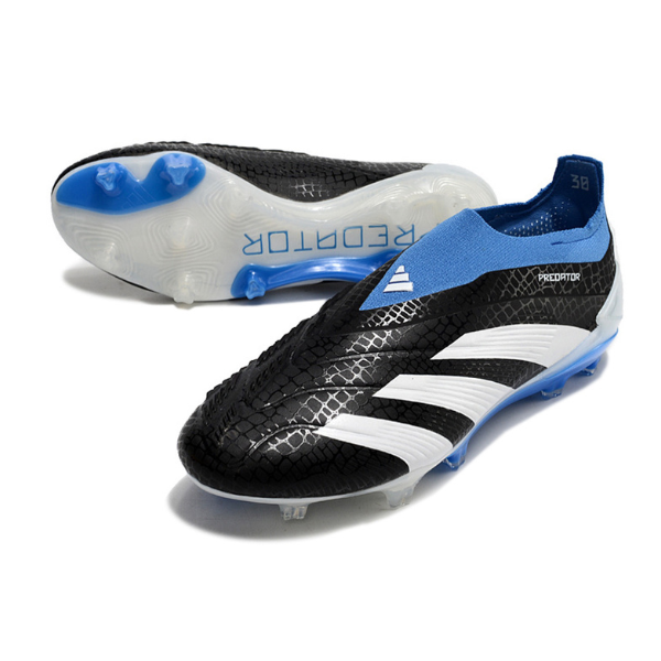Adidas Predator 30 Elite Laceless Black White and Blue FG