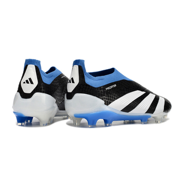 Adidas Predator 30 Elite Laceless Black White and Blue FG