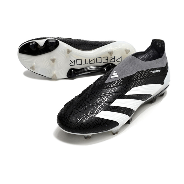 Adidas Predator 30 Elite Laceless Black White and Gray FG