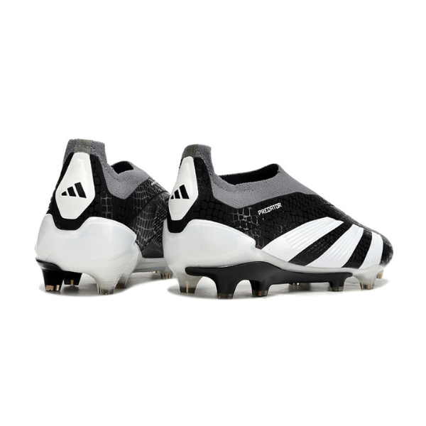 Adidas Predator 30 Elite Laceless Black White and Gray FG