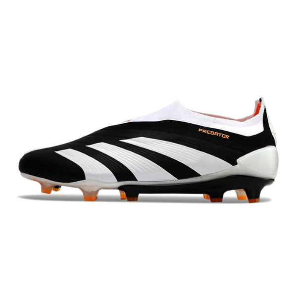 Adidas Predator 30 Elite Laceless Black White and Orange FG
