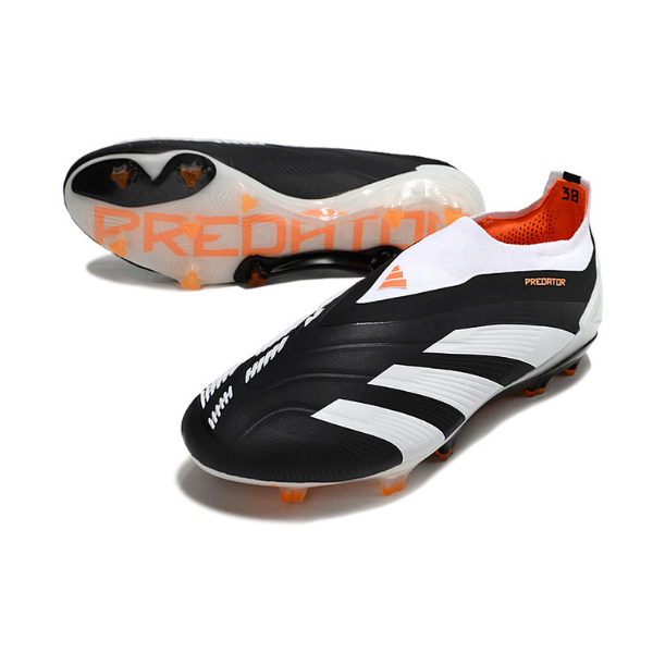 Adidas Predator 30 Elite Laceless Black White and Orange FG