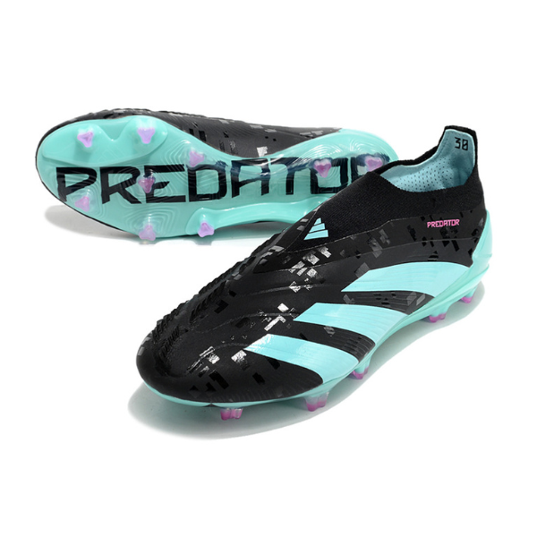 Adidas Predator 30 Elite Laceless Black and Light Blue FG