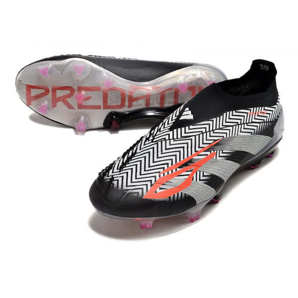 Adidas Predator 30 Elite Laceless Black White and Gray FG