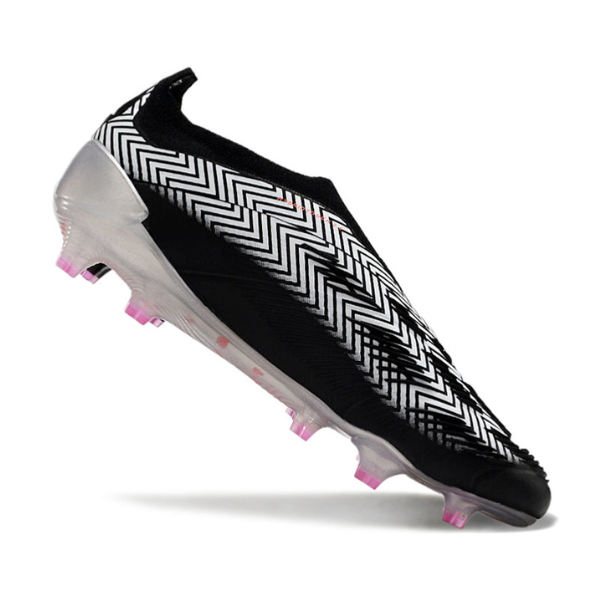 Adidas Predator 30 Elite Laceless Black White and Gray FG