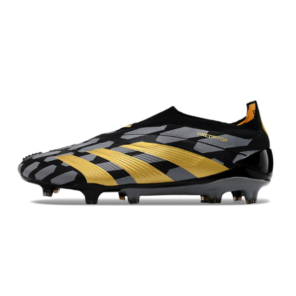 Adidas Predator 30 Elite Laceless Black Gray and Gold FG