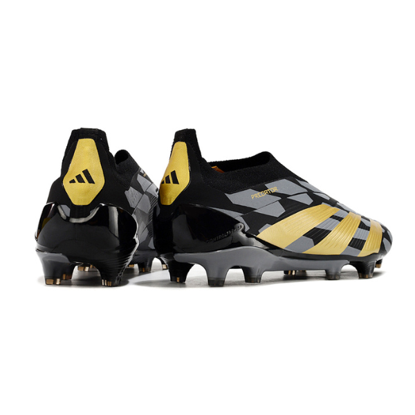 Adidas Predator 30 Elite Laceless Black Gray and Gold FG