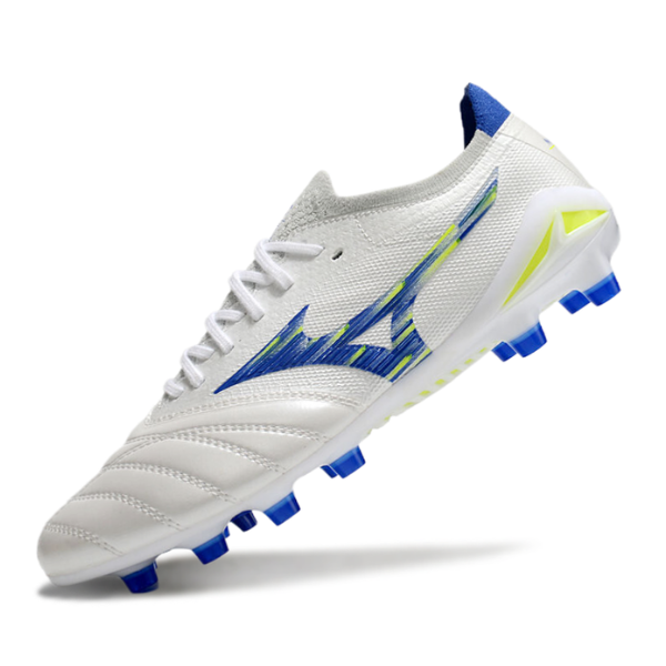 Mizuno Morelia Neo IV Elite White Blue and Yellow FG