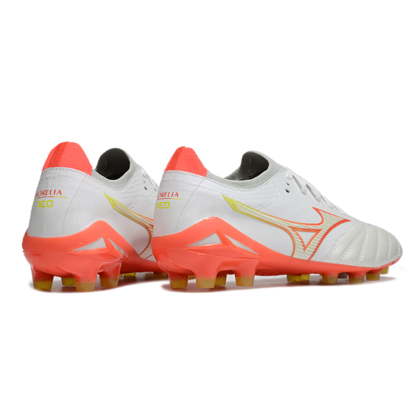 Mizuno Morelia Neo IV Elite White Orange and Yellow FG