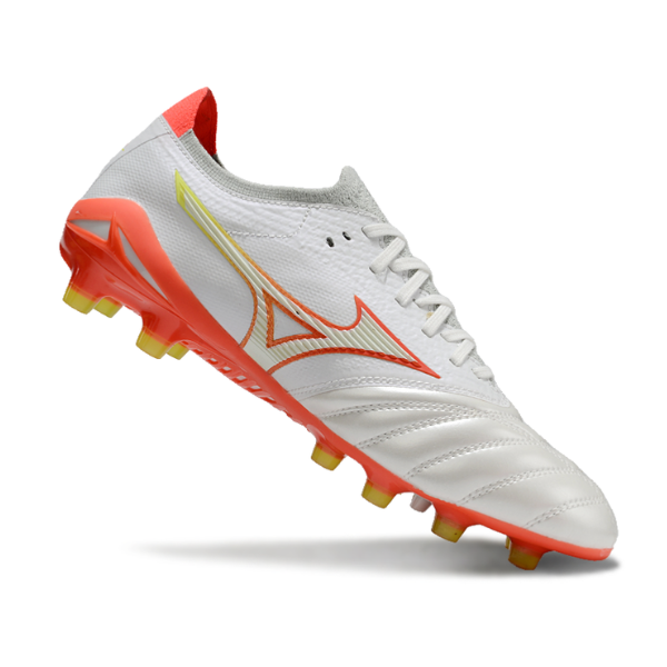 Mizuno Morelia Neo IV Elite White Orange and Yellow FG