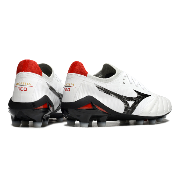 Mizuno Morelia Neo IV Elite White Black and Red FG