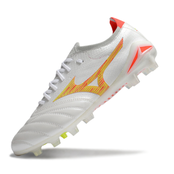 Mizuno Morelia Neo IV Elite White Orange and Yellow FG