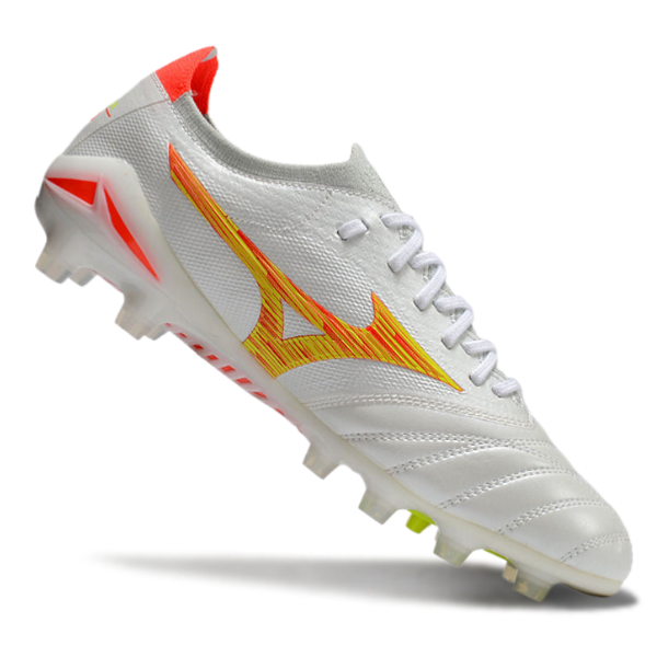 Mizuno Morelia Neo IV Elite White Orange and Yellow FG