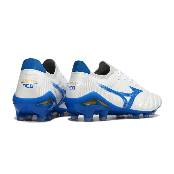 Mizuno Morelia Neo IV Elite White and Blue FG