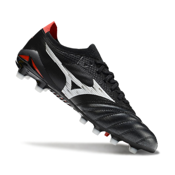 Mizuno Morelia Neo IV Elite Black White and Red FG