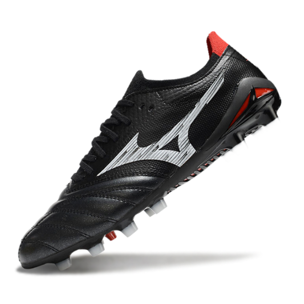 Mizuno Morelia Neo IV Elite Black White and Red FG