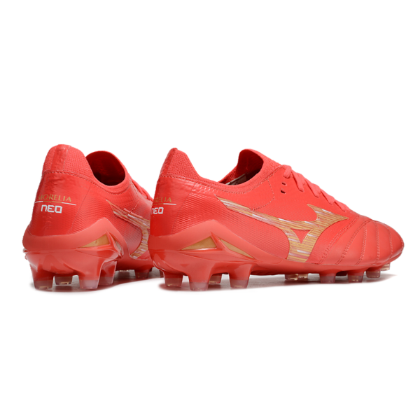 Mizuno Morelia Neo IV Elite Red and Yellow FG
