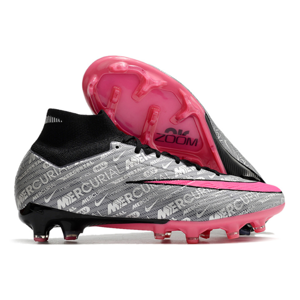 Nike Zoom Mercurial Superfly 9 Elite Gray and Pink FG