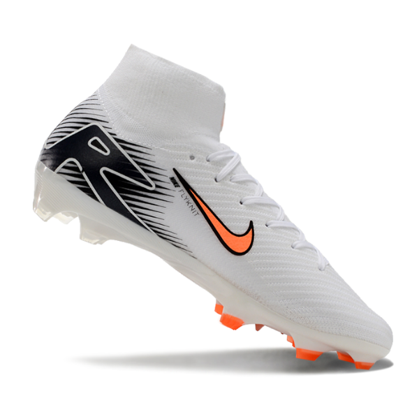 Nike Air Zoom Mercurial Superfly 10 Elite White Black and Orange FG
